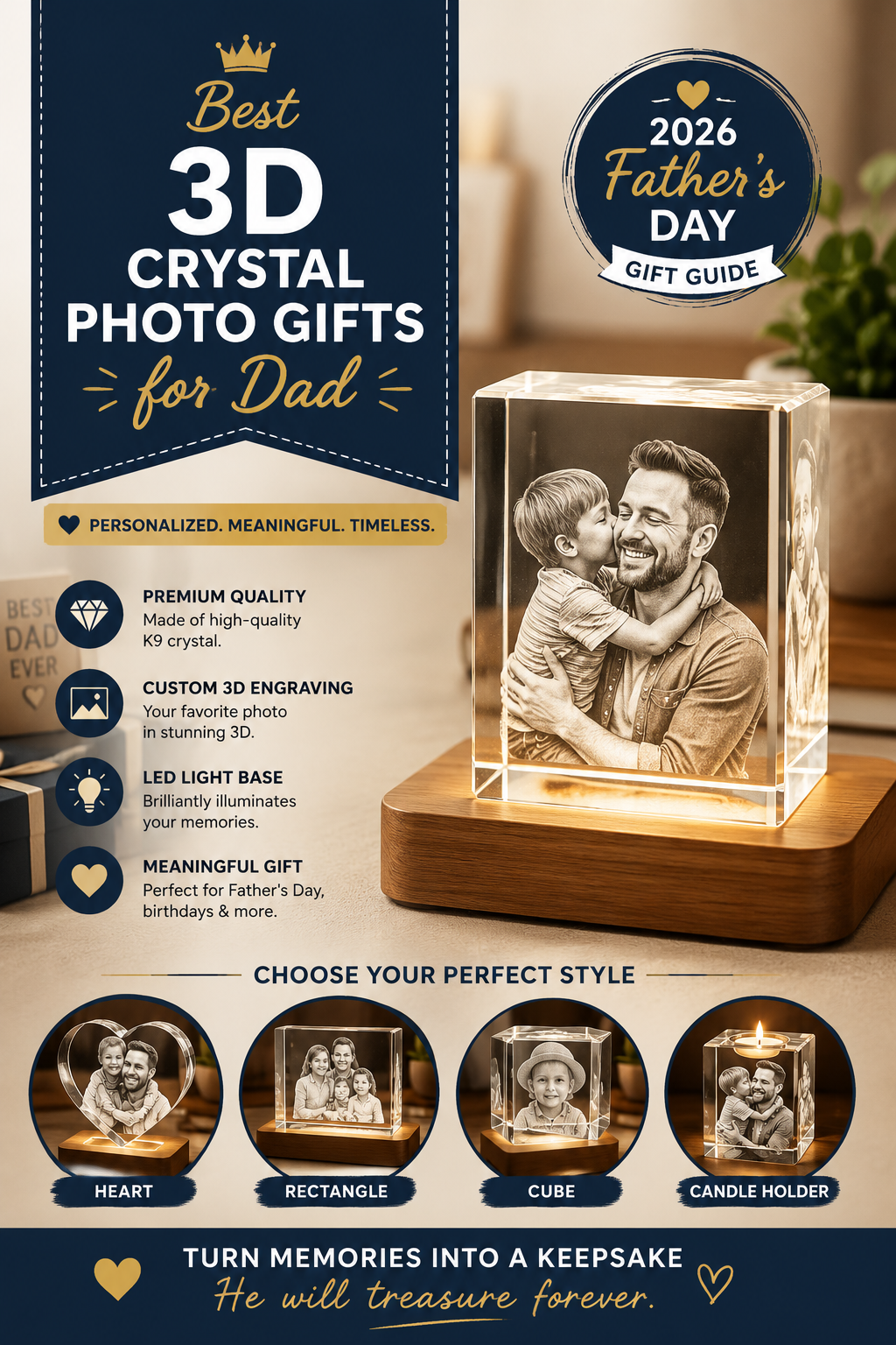 Best 3D Crystal Photo Gifts for Dad in 2026: A Personalized Father's Day Keepsake